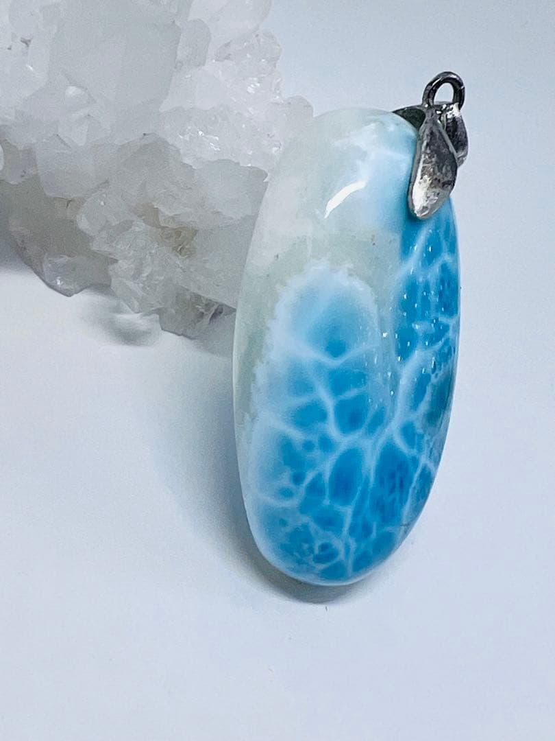 ラリマーペンダントトップ天然石パワーストーンシルバーアクセ