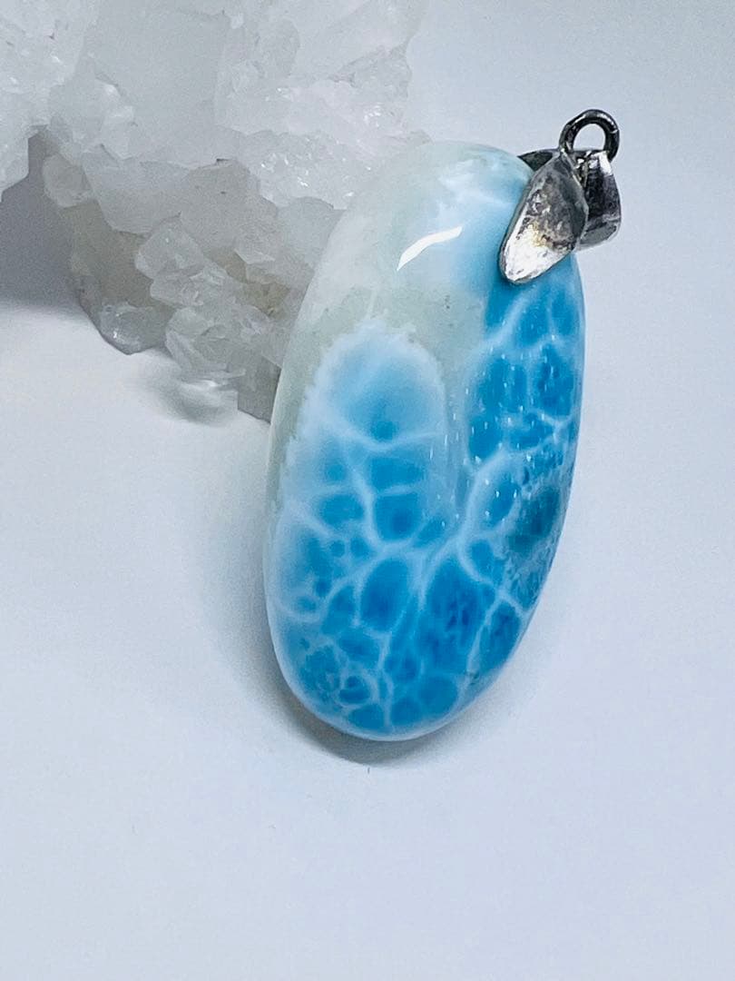 ラリマーペンダントトップ天然石パワーストーンシルバーアクセ