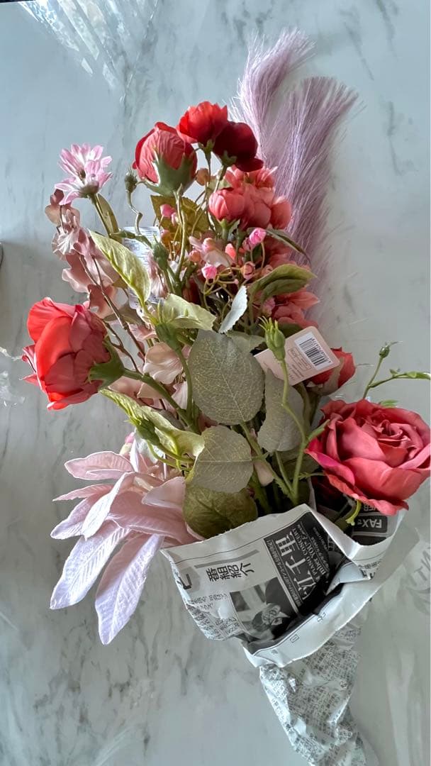 ダイソー¥200造花アレンジ。寄せ植えについて