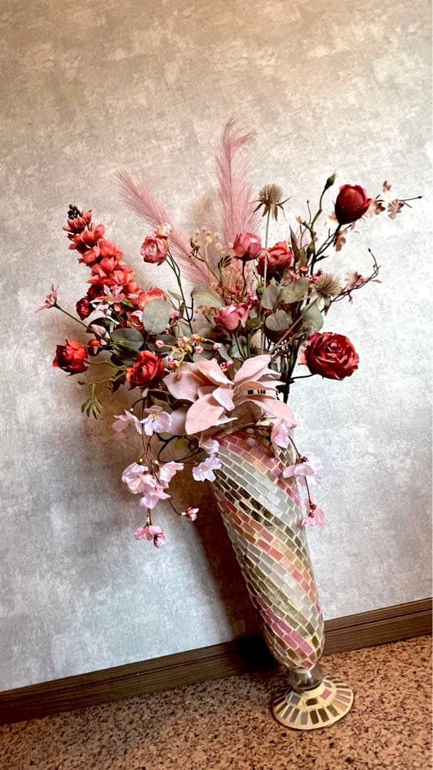 ダイソー¥200造花アレンジ。寄せ植えについて