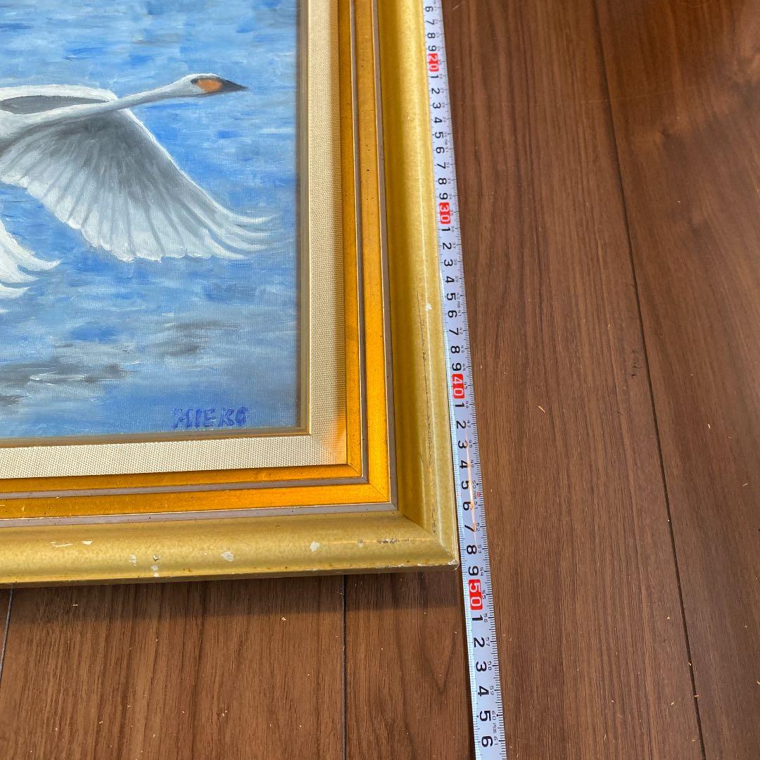 アンティーク木製大型額縁 F8 高級感あり表面ガラスあり 油絵込み　B3