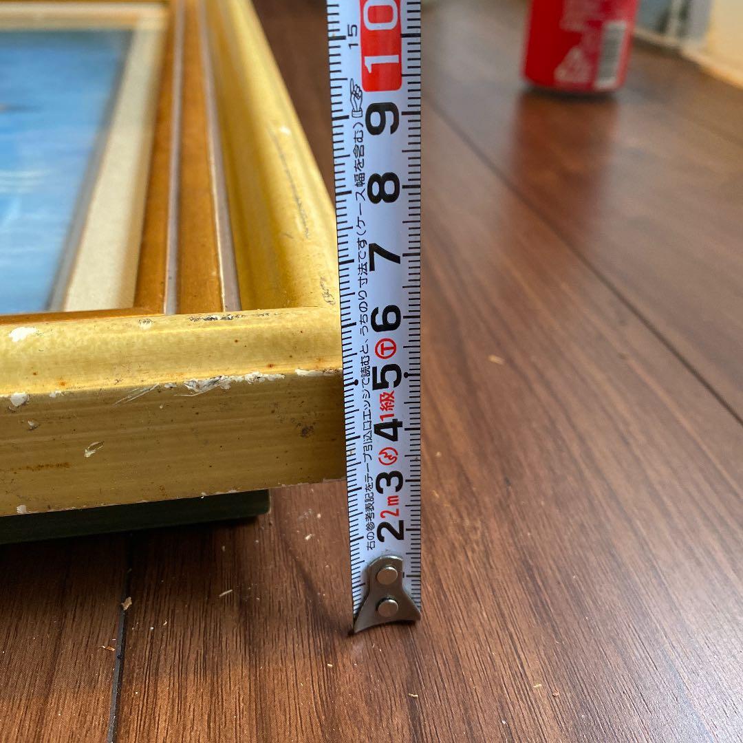 アンティーク木製大型額縁 F8 高級感あり表面ガラスあり 油絵込み　B3