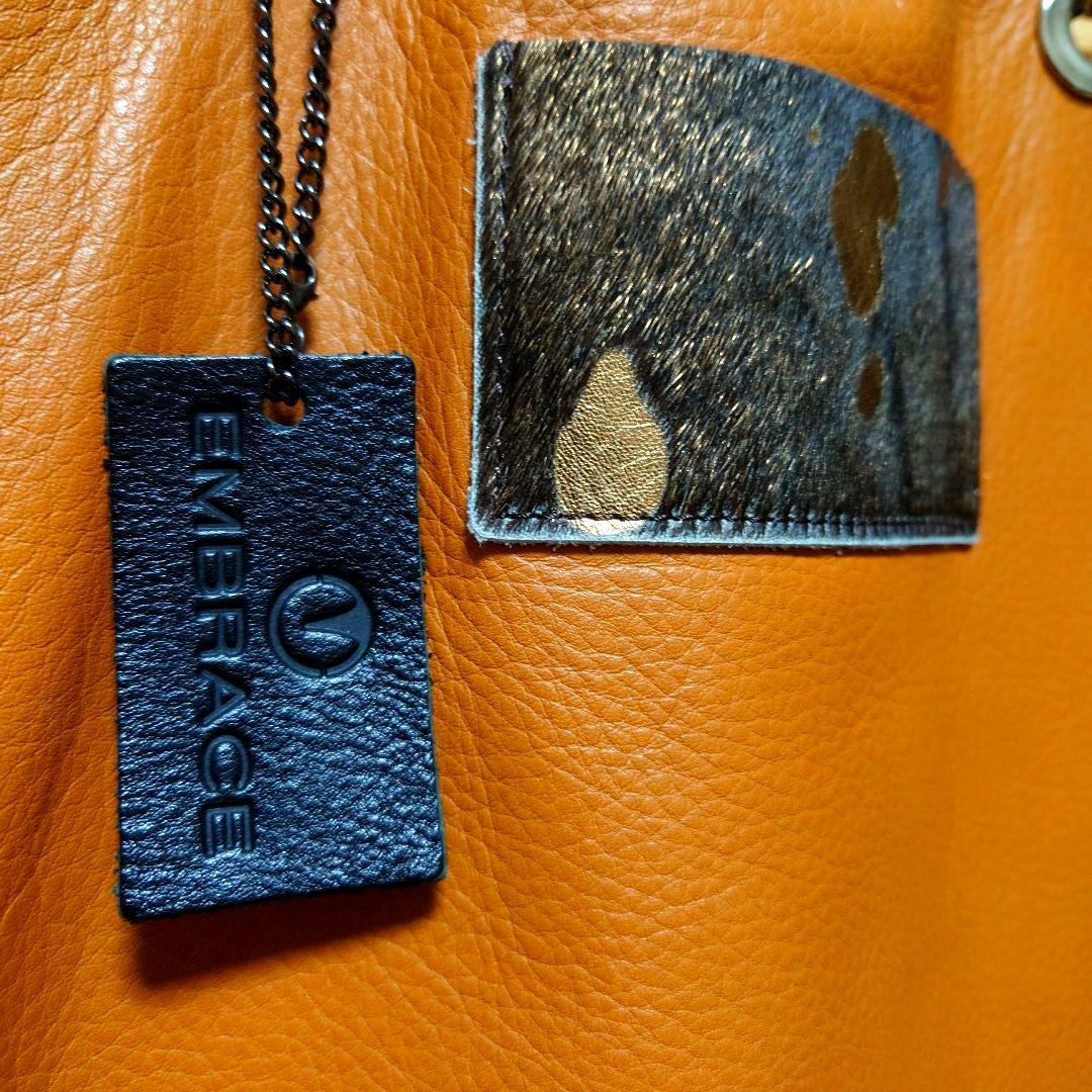 EMBRACE　エンブレイス 手刺繍 シリーズ レザー トートバッグ　猫