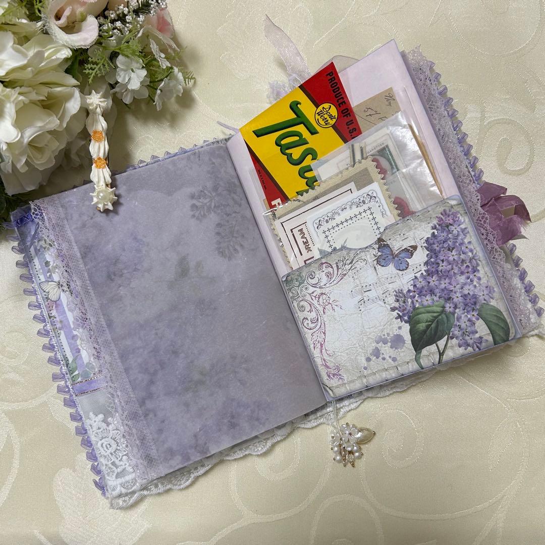 薔薇とレースのジャンクジャーナル・雑記帳　トレペ仕様　ライラック