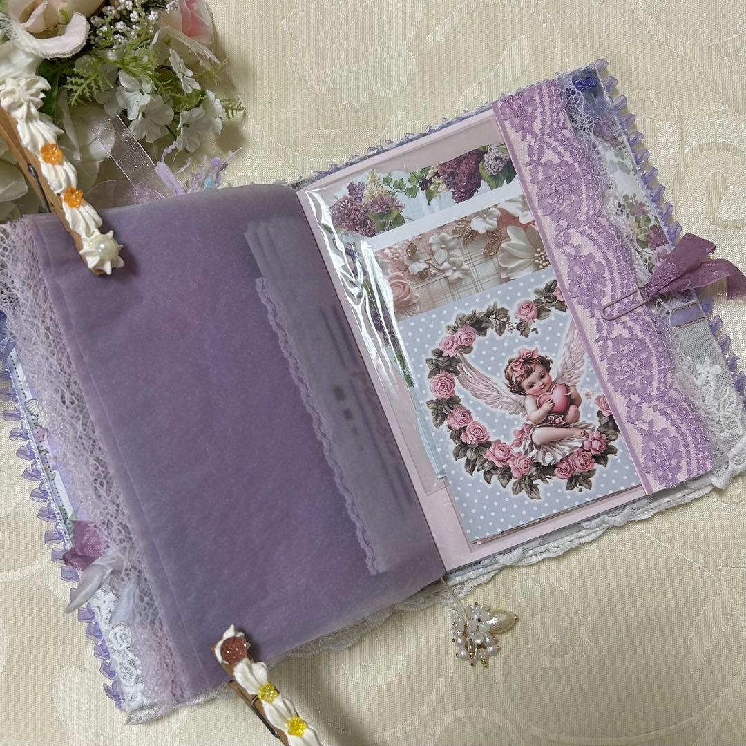 薔薇とレースのジャンクジャーナル・雑記帳　トレペ仕様　ライラック