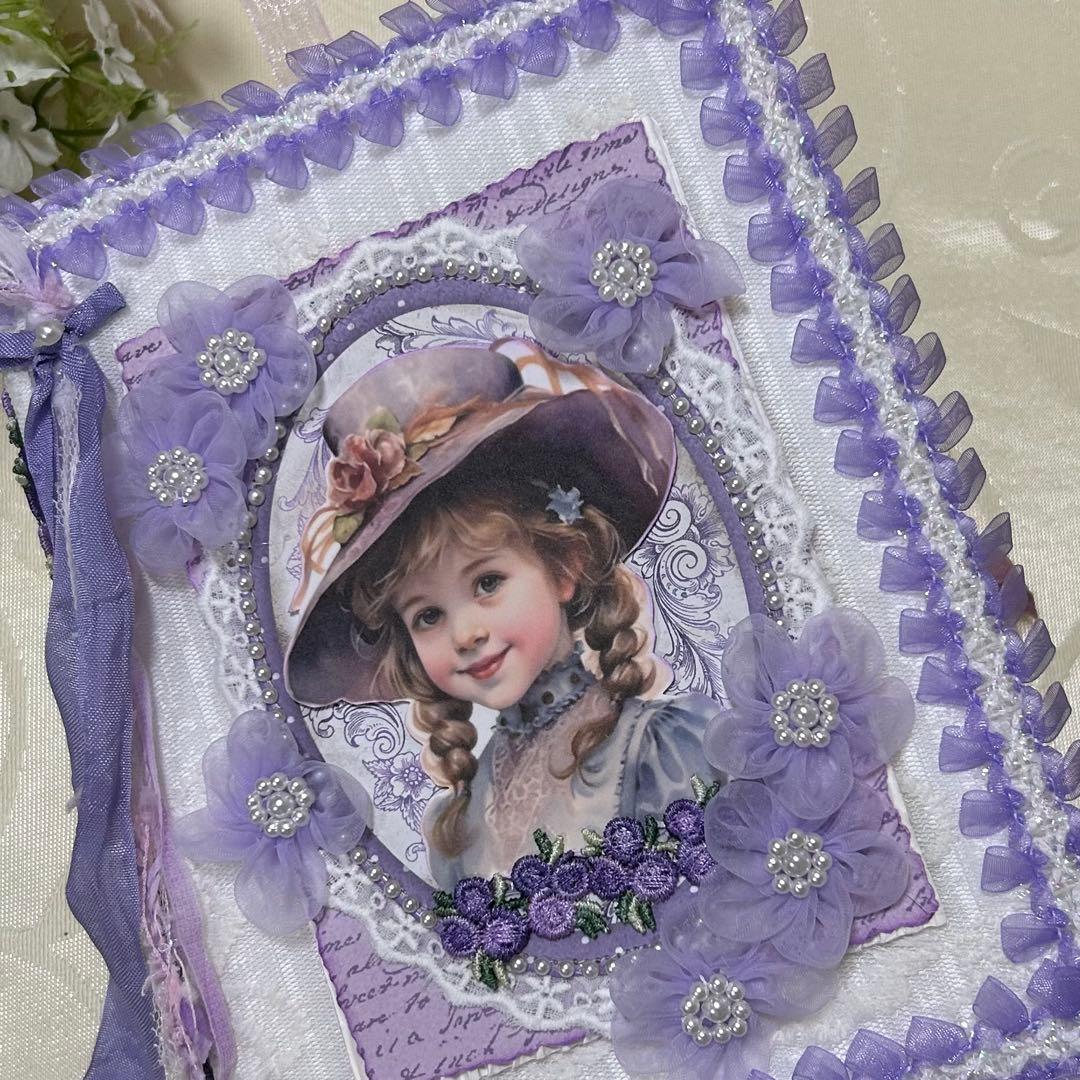 薔薇とレースのジャンクジャーナル・雑記帳　トレペ仕様　ライラック