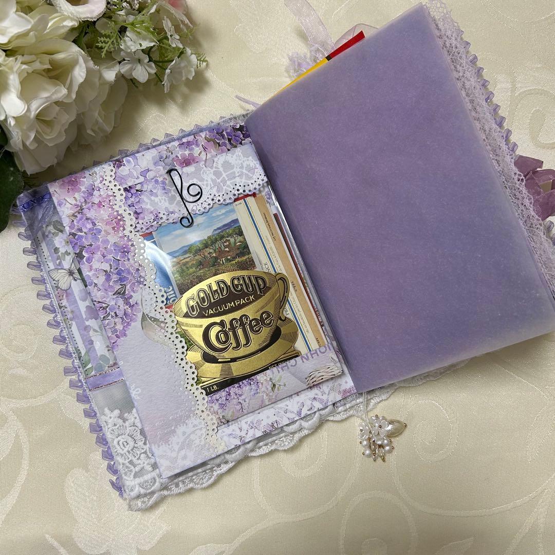 薔薇とレースのジャンクジャーナル・雑記帳　トレペ仕様　ライラック