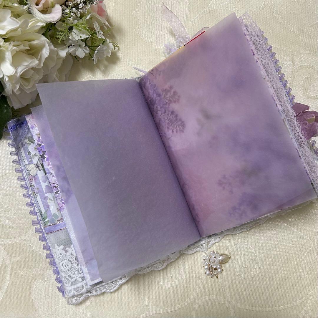 薔薇とレースのジャンクジャーナル・雑記帳　トレペ仕様　ライラック