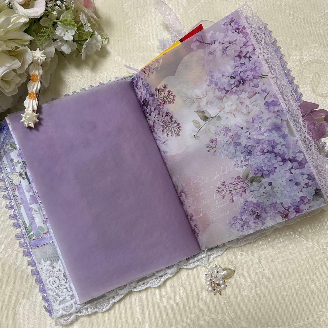 薔薇とレースのジャンクジャーナル・雑記帳　トレペ仕様　ライラック