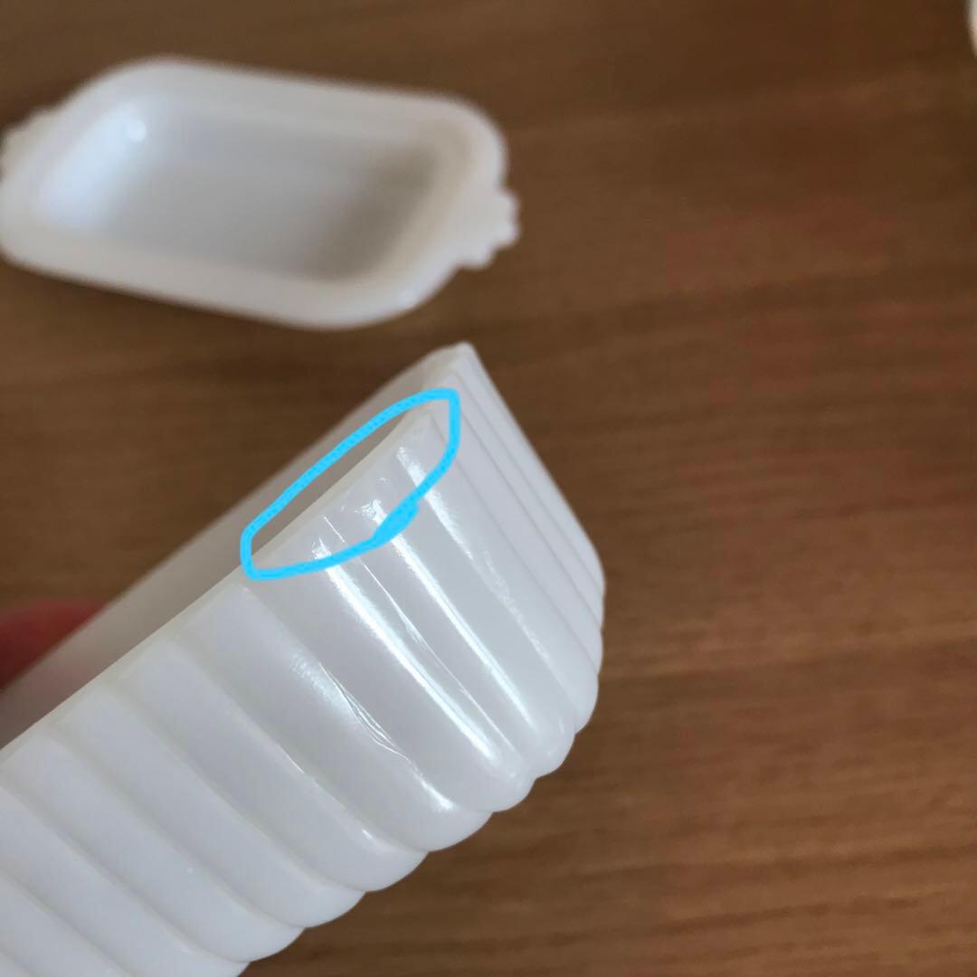 レア　1950'S ヘーゼルアトラス　ミルクガラス　バターケース　バタープレート