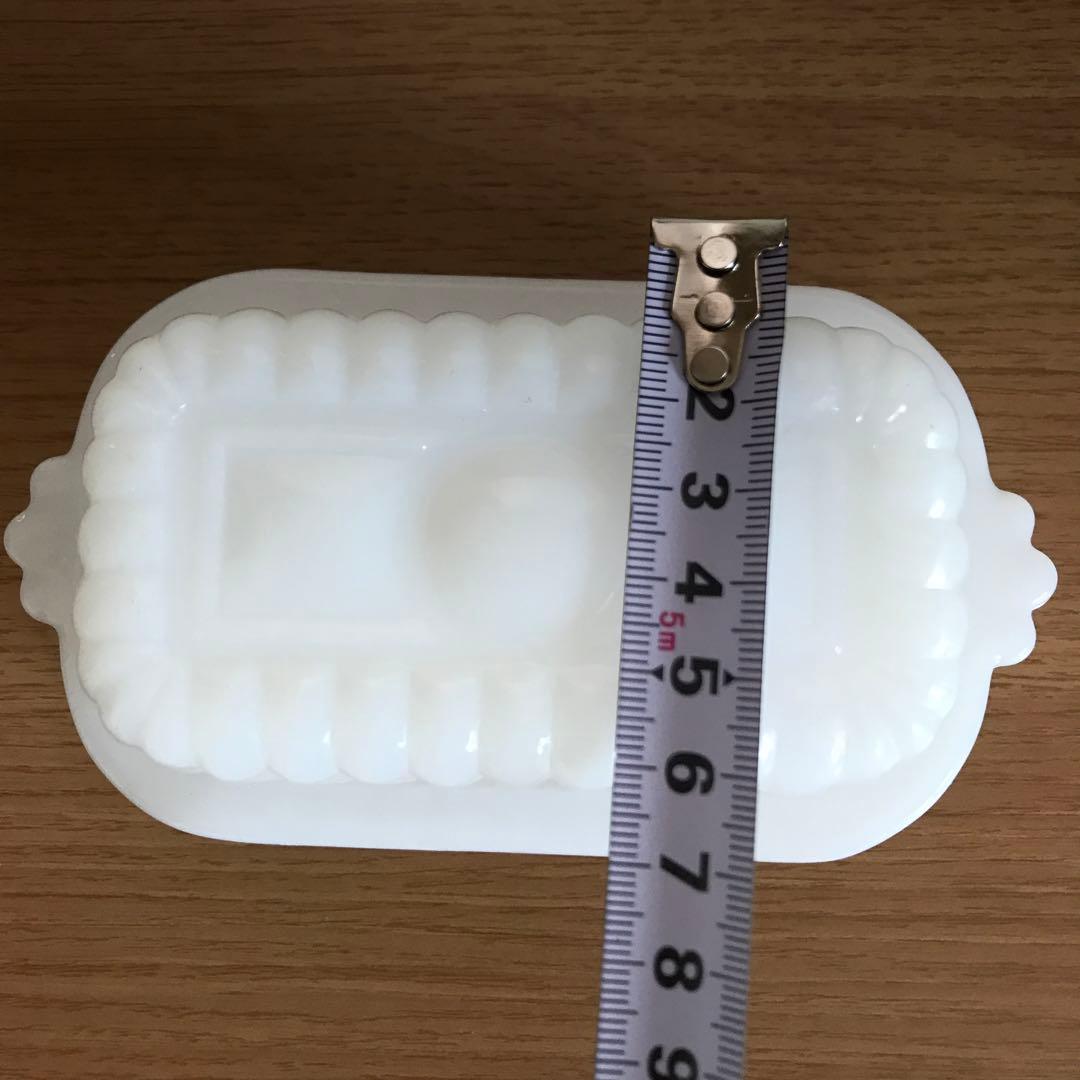 レア　1950'S ヘーゼルアトラス　ミルクガラス　バターケース　バタープレート