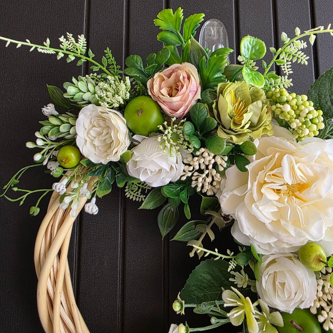 【専用】フラワーリース 清夏2 咲き誇る花たちとグリーン 玄関リース 造花