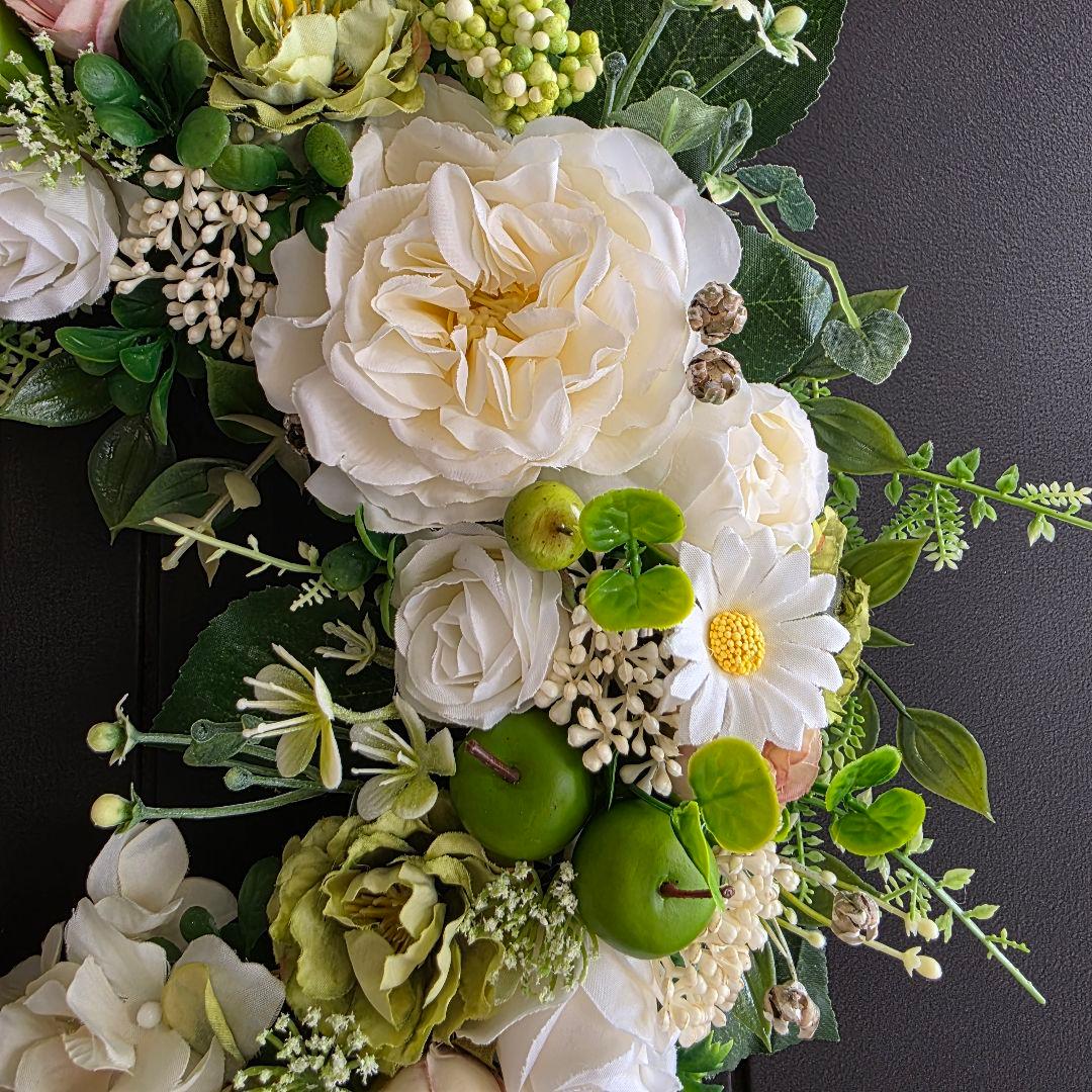 【専用】フラワーリース 清夏2 咲き誇る花たちとグリーン 玄関リース 造花