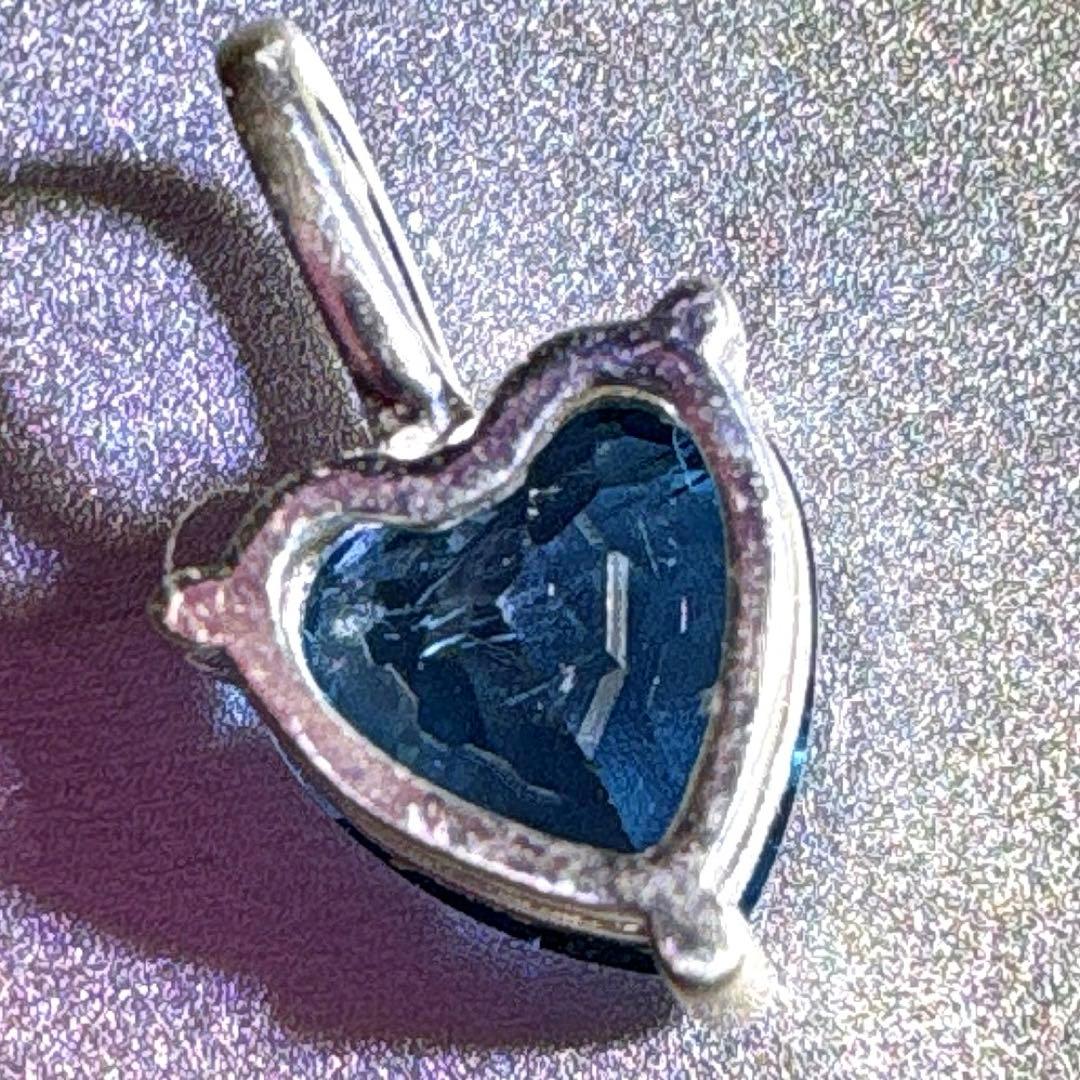 宝石質　ロンドンブルートパーズ　ハートペンダント