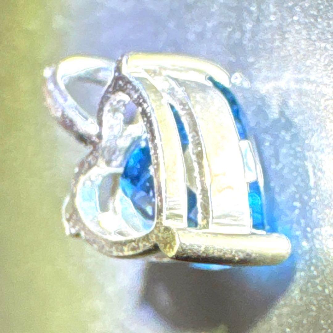 宝石質　ロンドンブルートパーズ　ハートペンダント