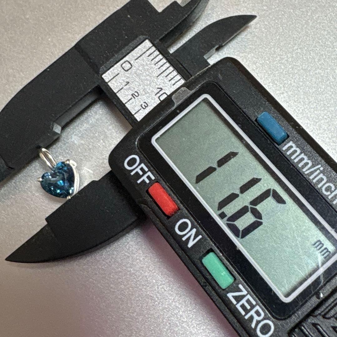 宝石質　ロンドンブルートパーズ　ハートペンダント