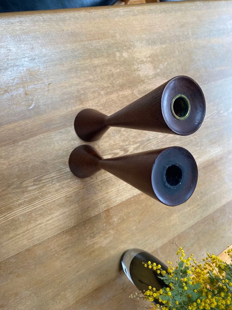 チーク　キャンドルホルダーセット　ヴィンテージ　デンマーク　ミッドセンチュリー