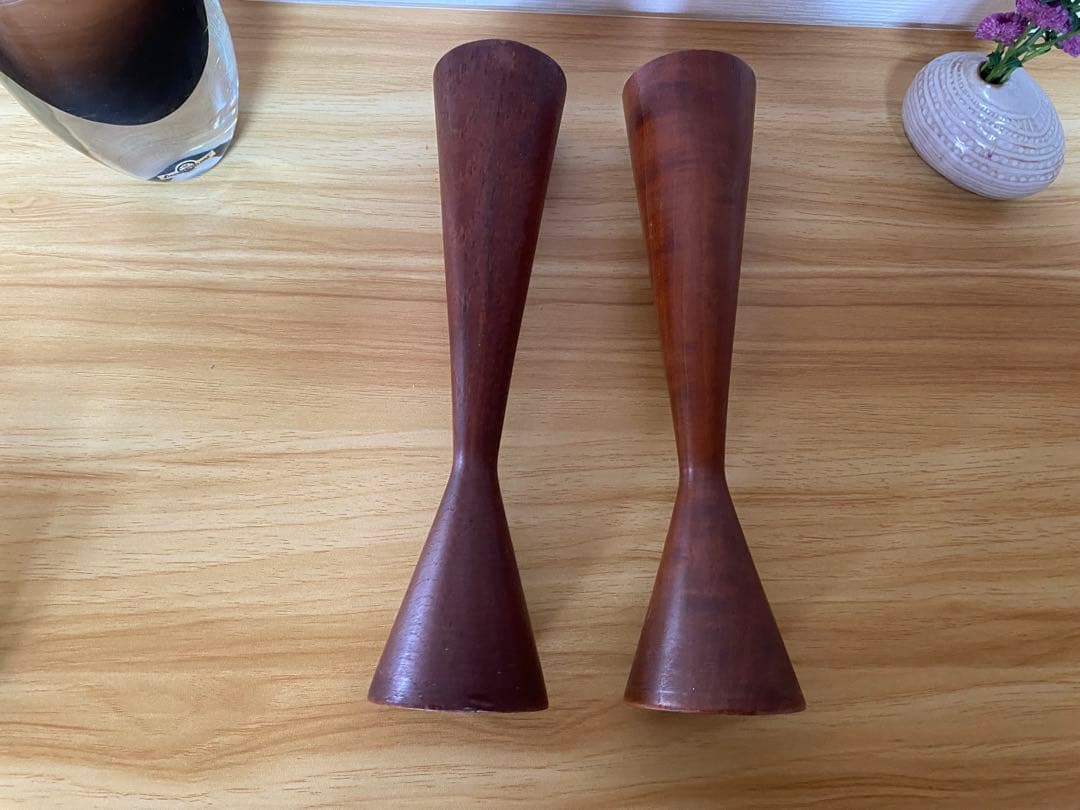 チーク　キャンドルホルダーセット　ヴィンテージ　デンマーク　ミッドセンチュリー