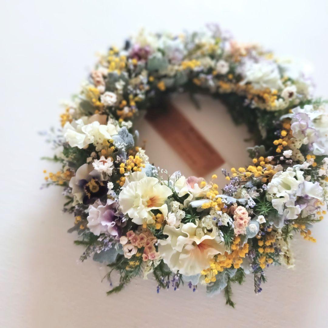 新品 未使用 ドライフラワー スプリングリース ミモザ インテリア 雑貨