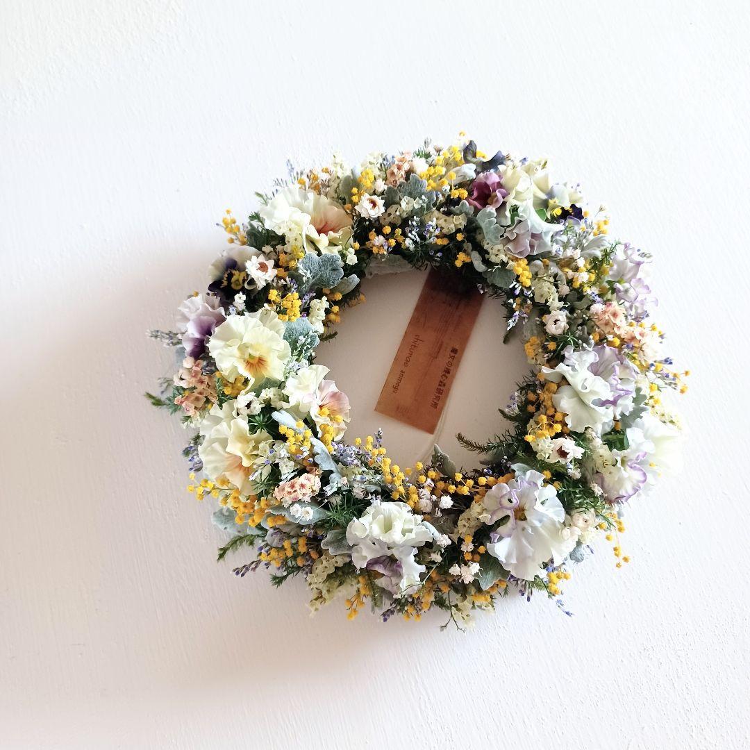 新品 未使用 ドライフラワー スプリングリース ミモザ インテリア 雑貨