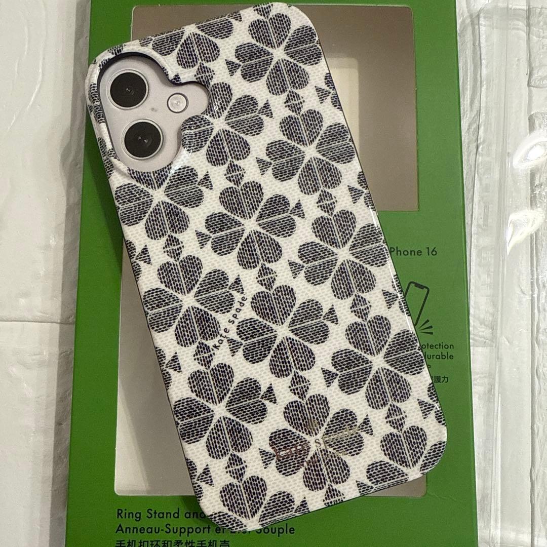 新品kate spade ⭐️iPhone 16リング付きケース　スペードフラワー