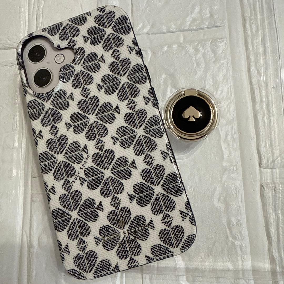 新品kate spade ⭐️iPhone 16リング付きケース　スペードフラワー