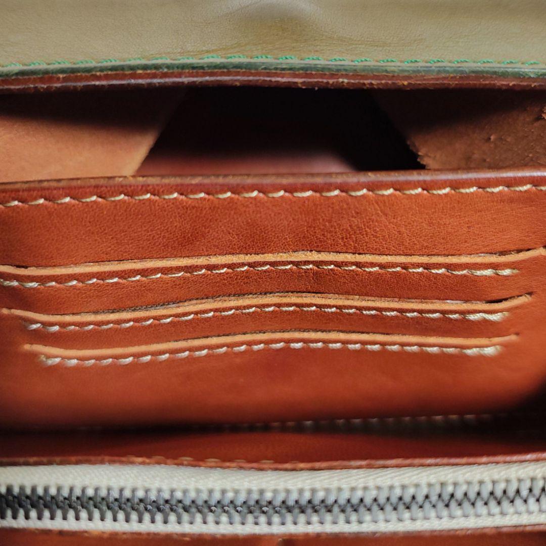 ANNAK(アナック) 栃木レザー ギャルソンロングウォレット　グリーン本革