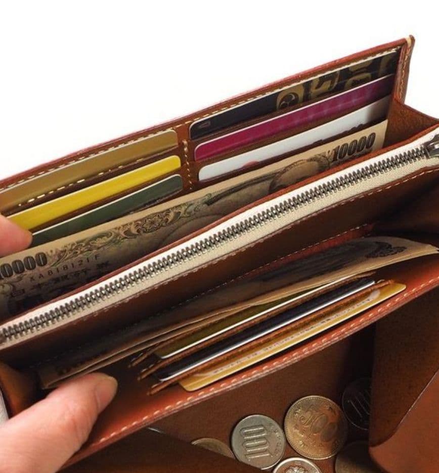 ANNAK(アナック) 栃木レザー ギャルソンロングウォレット　グリーン本革