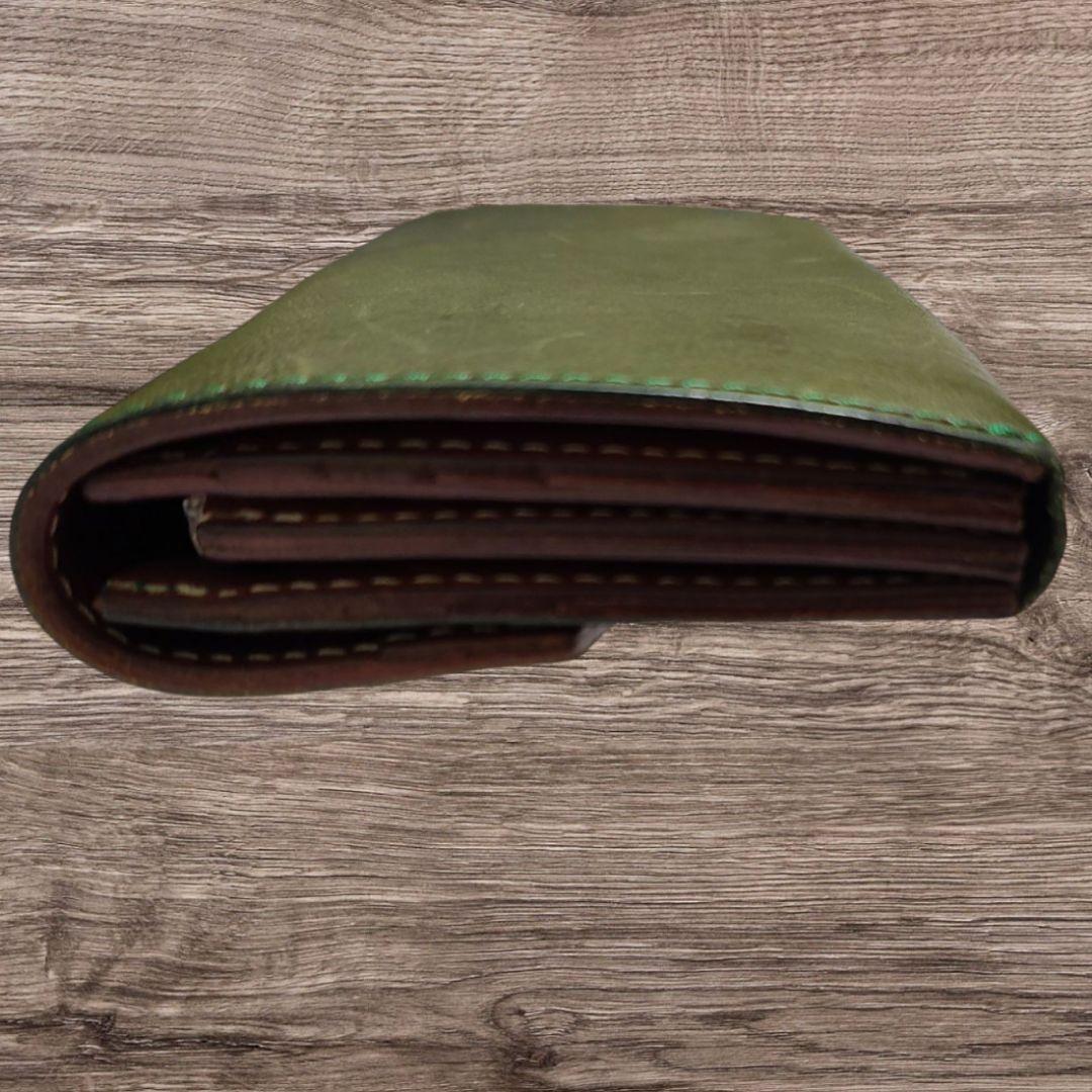 ANNAK(アナック) 栃木レザー ギャルソンロングウォレット　グリーン本革
