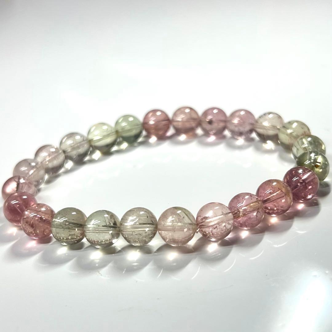 高品質　マルチカラートルマリンブレスレット　透明感良き　4