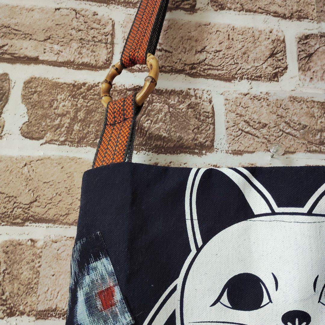 ✰12月中お値下げ 酒屋の前掛け、招き猫、絣 ショルダーバック