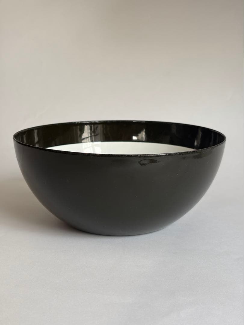 ARABIA FINEL ホーローボウル グリーン×ホワイト 北欧ヴィンテージ