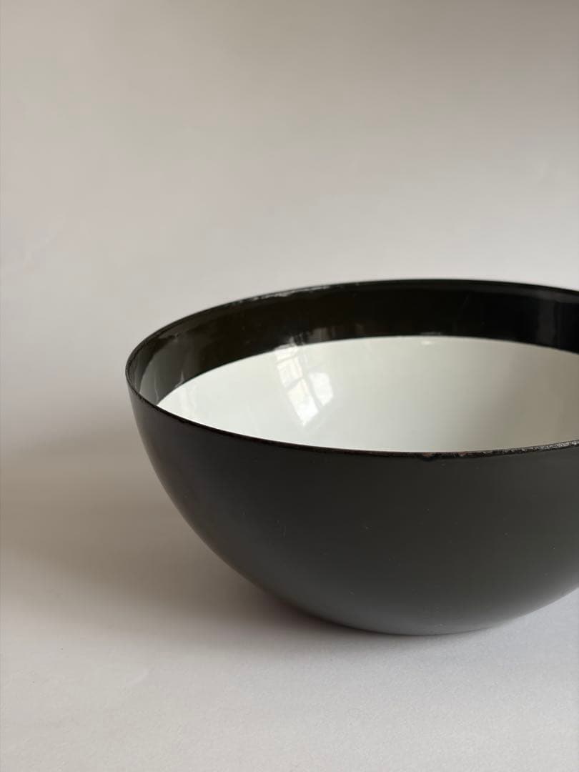 ARABIA FINEL ホーローボウル グリーン×ホワイト 北欧ヴィンテージ