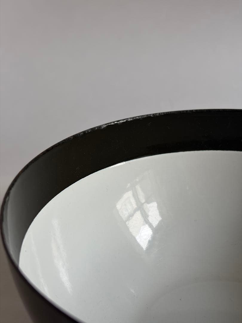 ARABIA FINEL ホーローボウル グリーン×ホワイト 北欧ヴィンテージ