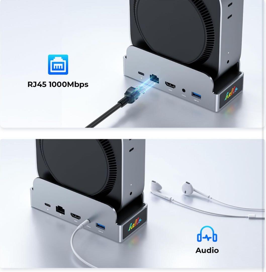 新品 Mac Mini M4 対応ハブ M.2 NVMe SSD ケース付き