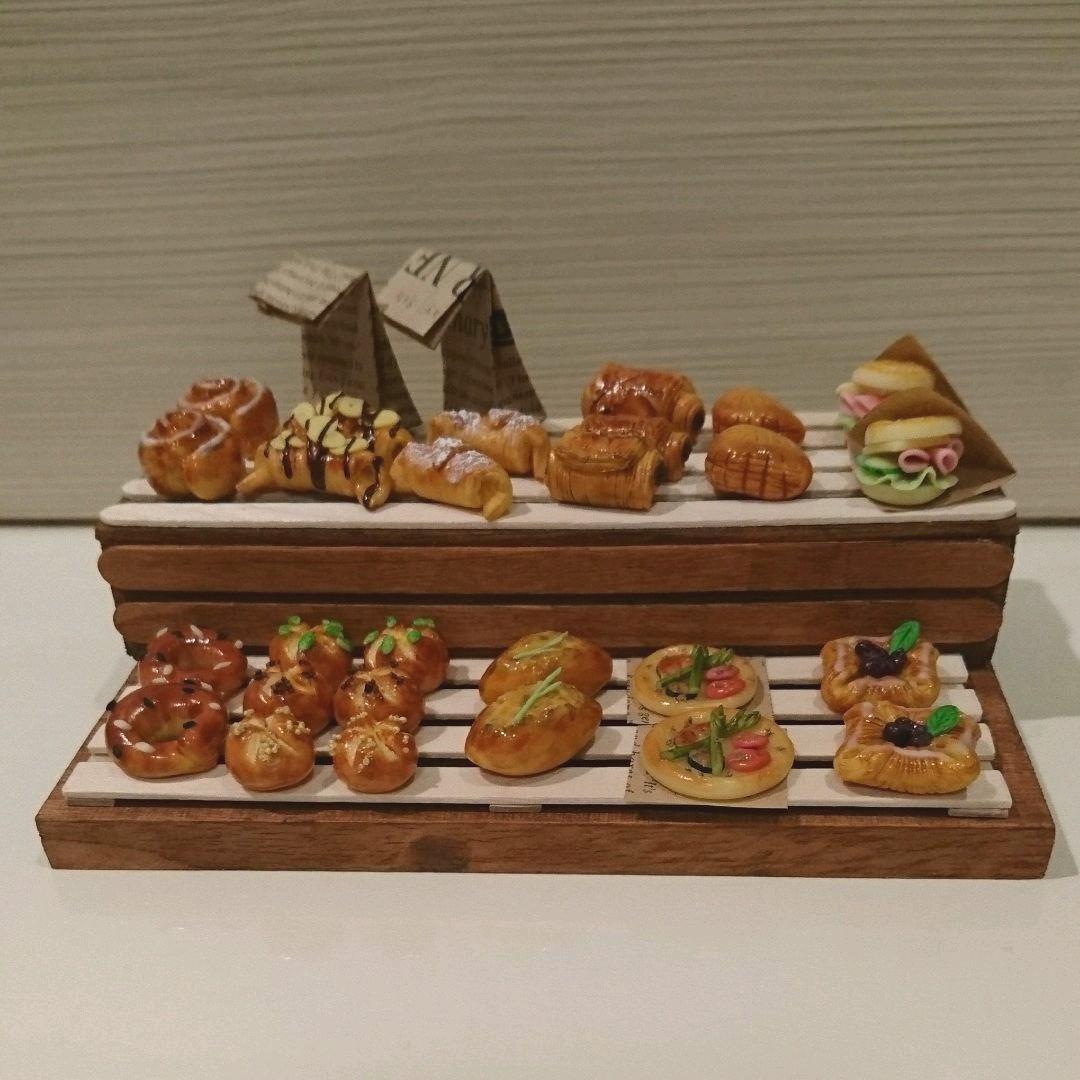 ミニチュアパン ディスプレイ棚セット