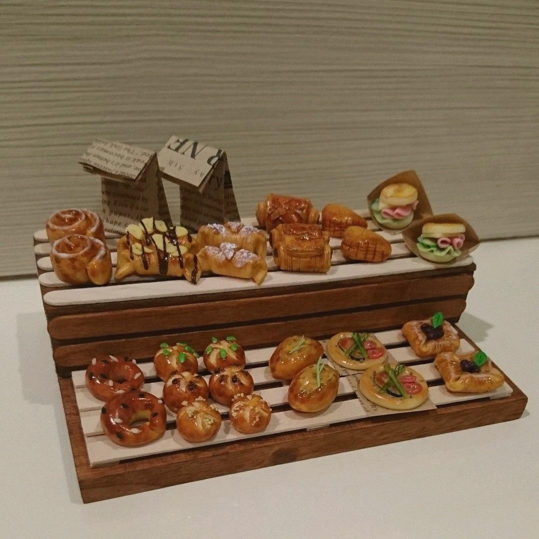 ミニチュアパン ディスプレイ棚セット