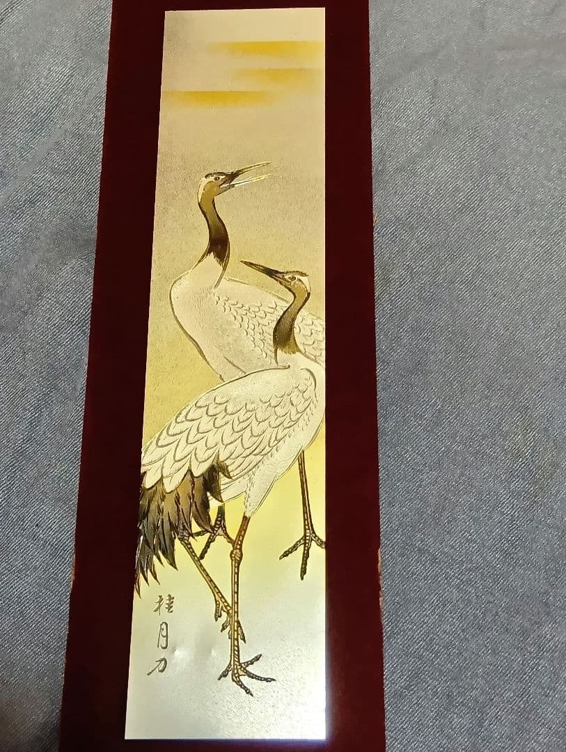 ☆５点セット☆〈彫金画　桂月刀☆蘭　菊　桜　梅　鶴〉伝統工芸品　短冊