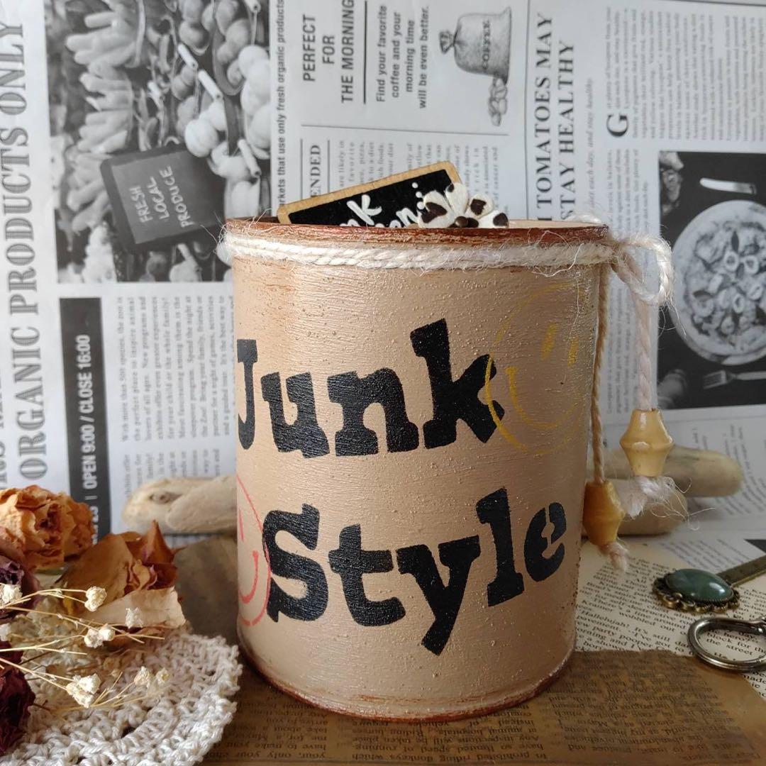 リメ缶　リメイク缶　リメ鉢 ☘️装飾缶　ピック付き