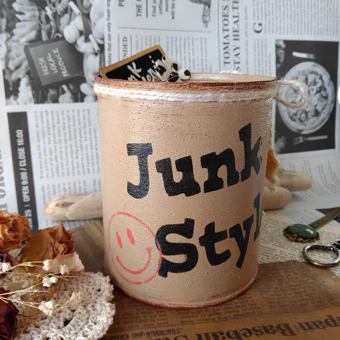 リメ缶　リメイク缶　リメ鉢 ☘️装飾缶　ピック付き