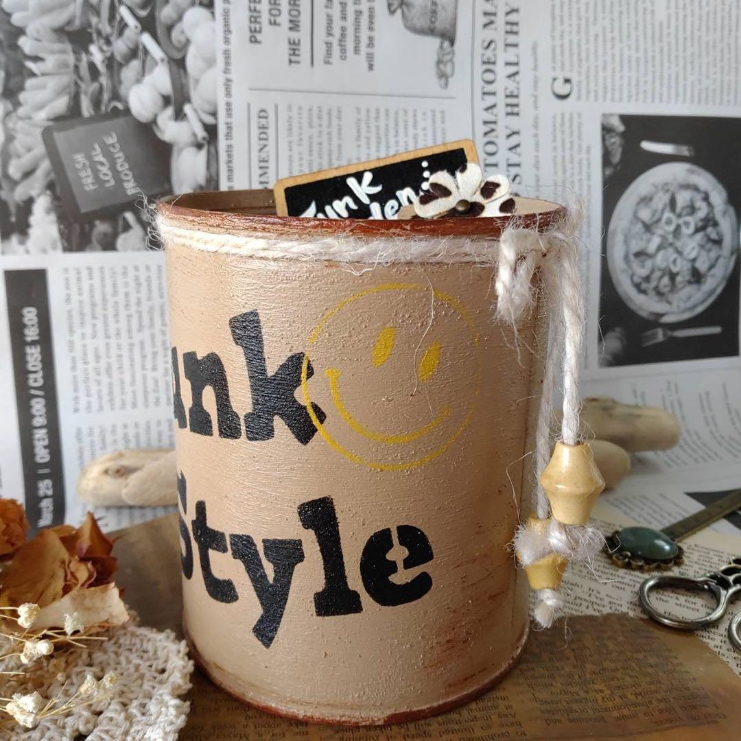 リメ缶　リメイク缶　リメ鉢 ☘️装飾缶　ピック付き