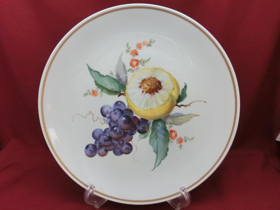 【マイセン】果実文飾り皿フック付き