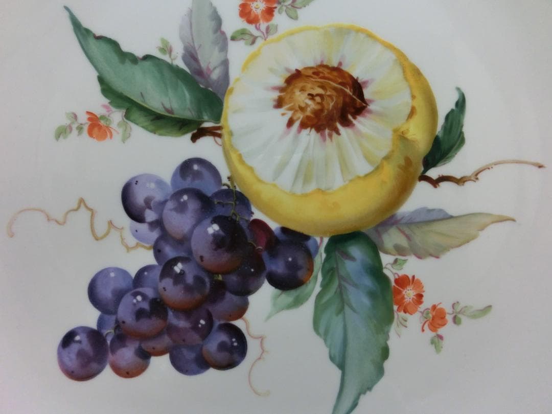 【マイセン】果実文飾り皿フック付き