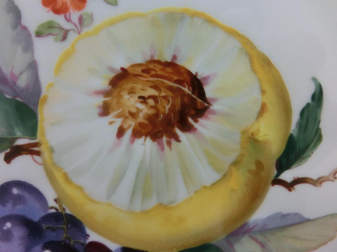 【マイセン】果実文飾り皿フック付き