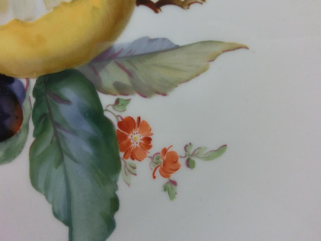 【マイセン】果実文飾り皿フック付き