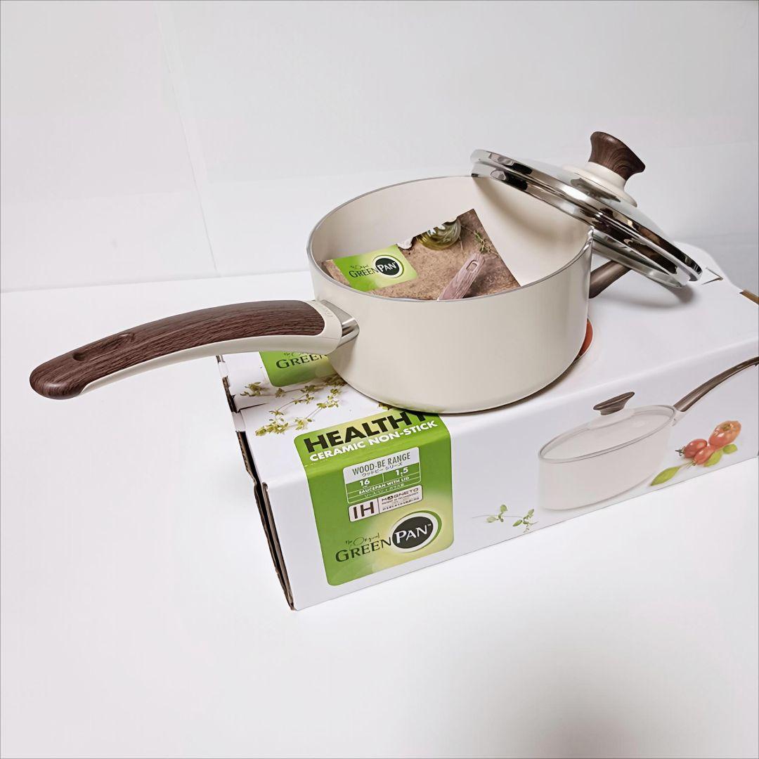 【新品・未使用】GREENPAN セラミック片手鍋 IH対応