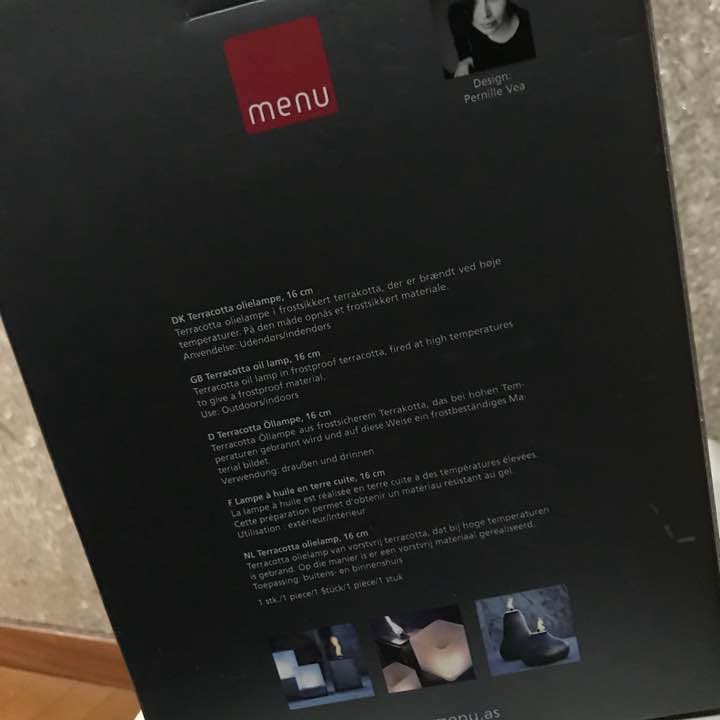 MENU テラコッタ オイルランプ 16cm (ブラック)