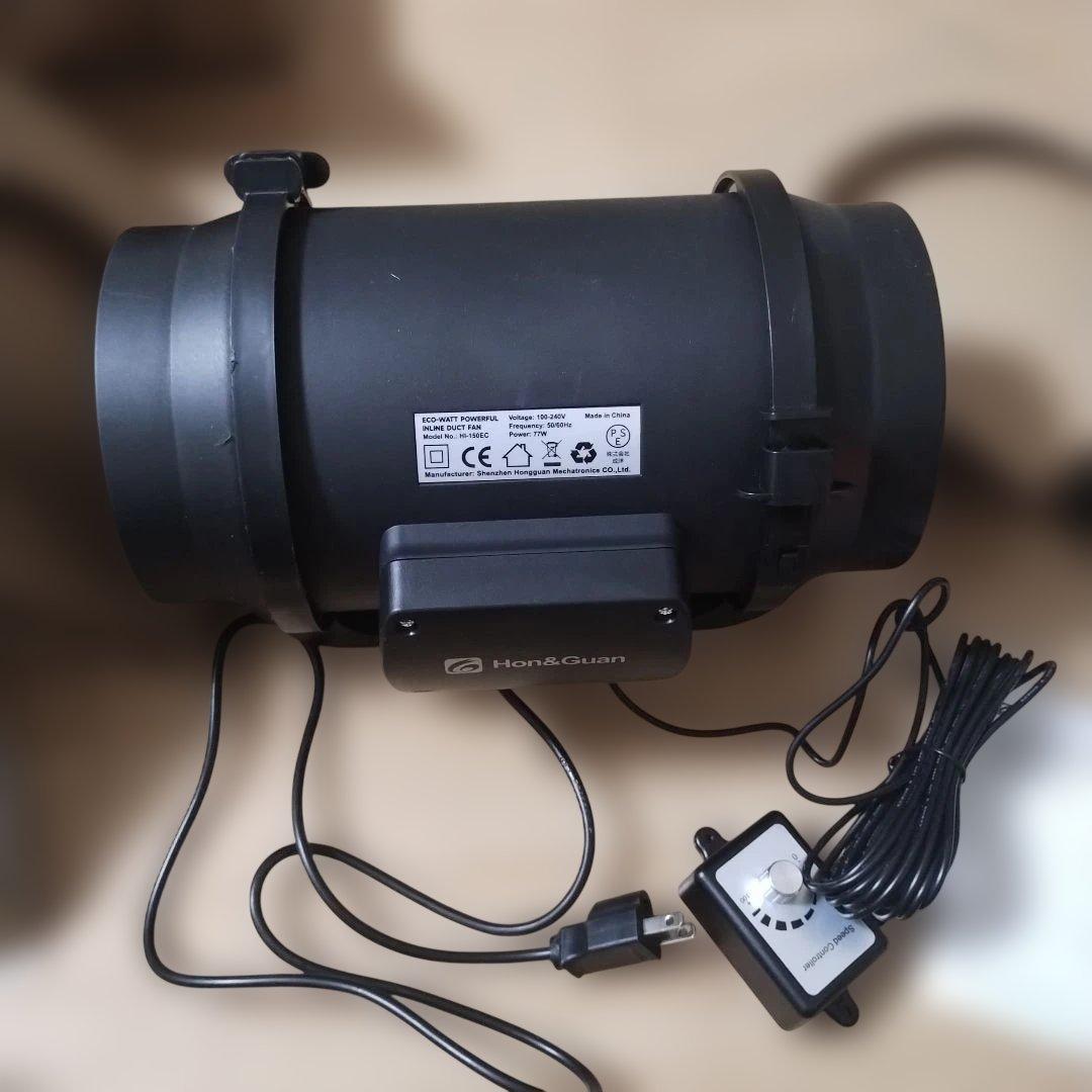 Hon&Guan ダクトファン 150㎜ダクト用換気扇HI-150EC 中間取付