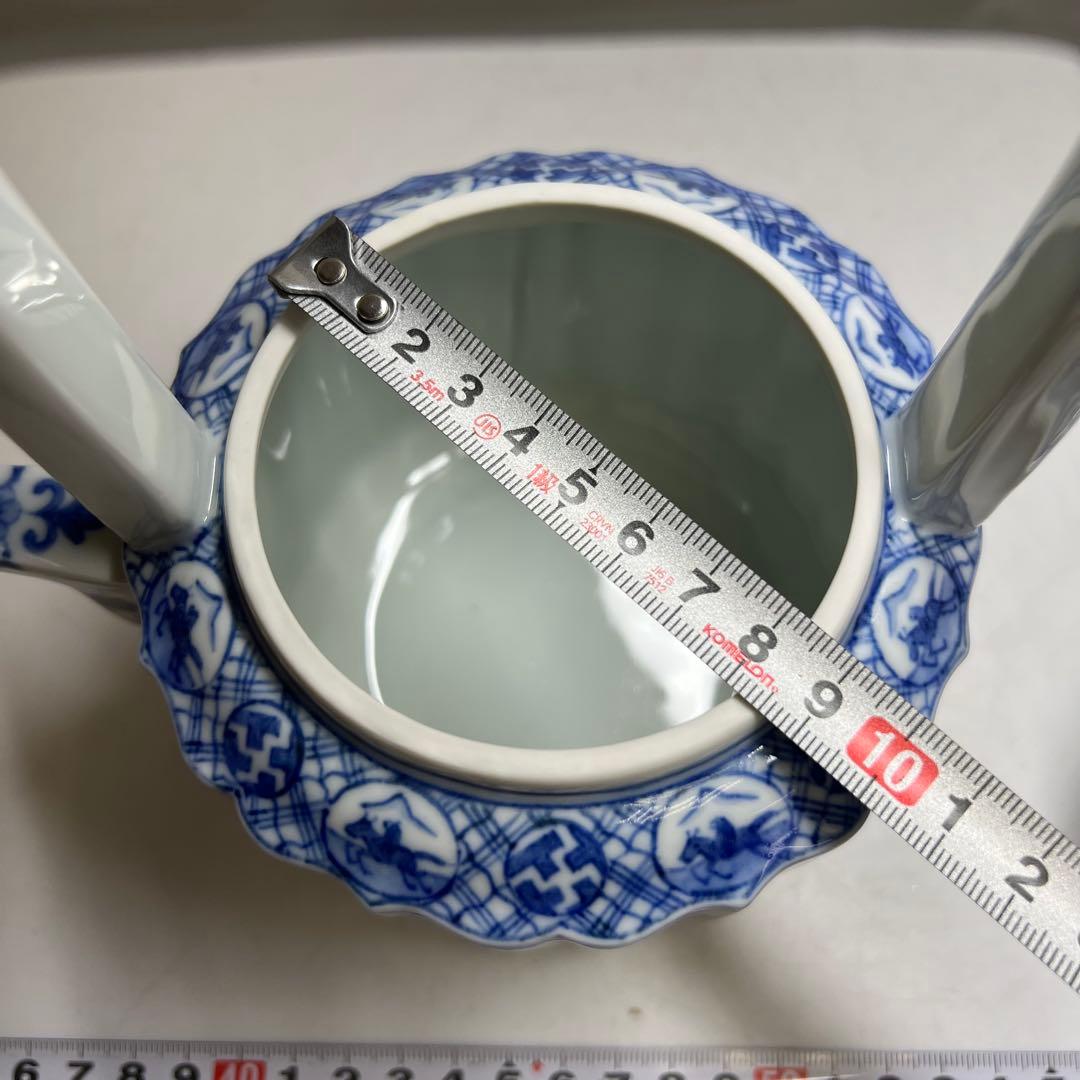 平安名工 春峰 上手染付水注 共箱 h19.5cm 東キ8-0315② トヒチカ