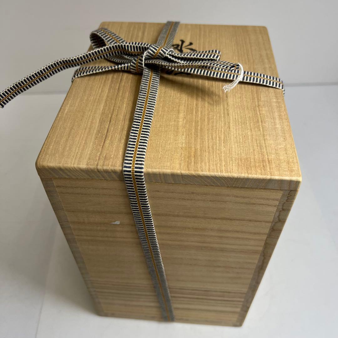 平安名工 春峰 上手染付水注 共箱 h19.5cm 東キ8-0315② トヒチカ